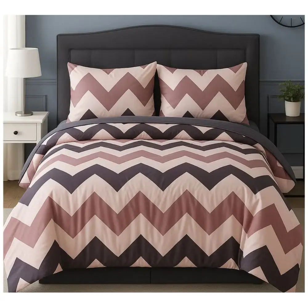 3-Piece Reversible Microfiber King Comforter Set 240x260 cm with Pillowcases – Assorted Prints | Soft & Cozy Bedding for Ultimate Comfort