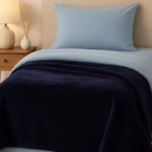 Elega Decor Flannel Blanket – Single (150x200 cm) – Ultra-Soft, Premium Brushed Polyester, All-Season Comfort | Solid Navy Blue, Dark Green, Brown, Gold