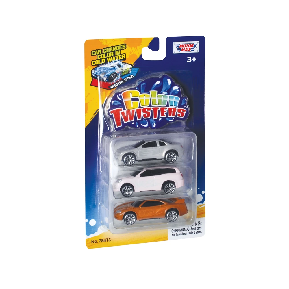 MOTORMAX Color Twisters - 3pc 3" Color Change Cars (Blister Card)